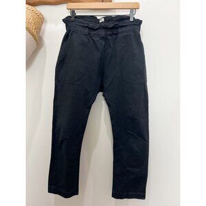 Pietsie Baja Paperbag Drop Crotch Pants Sz M Black Organic Cotton Ethical Capsul